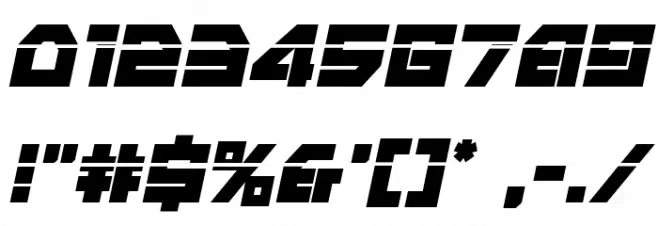 Liberty Island Laser Italic Font OTHER CHARS