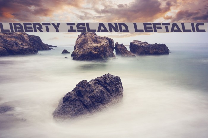 Liberty Island Leftalic Font examples