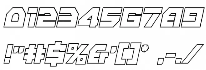 Liberty Island Outline Italic Font OTHER CHARS