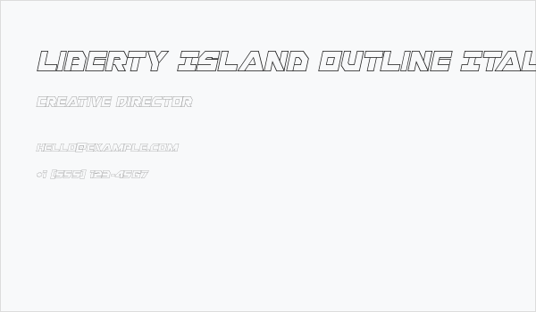 Liberty Island Outline Italic Business Card
