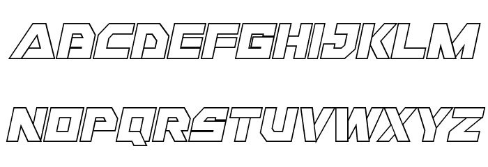 Liberty Island Outline Italic Font LOWERCASE