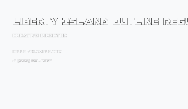Liberty Island Outline Regular Business Card
