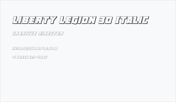 Liberty Legion 3D Italic Business Card