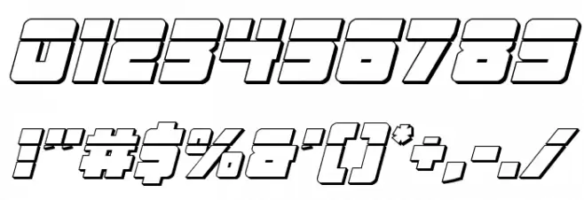 Liberty Legion 3D Laser Italic Font OTHER CHARS