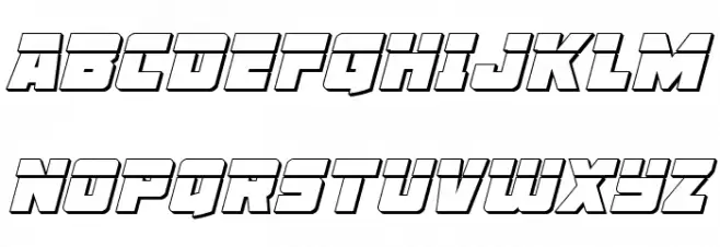 Liberty Legion 3D Laser Italic Font Litere mari
