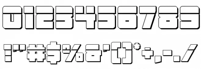 Liberty Legion 3D Laser Font OTHER CHARS