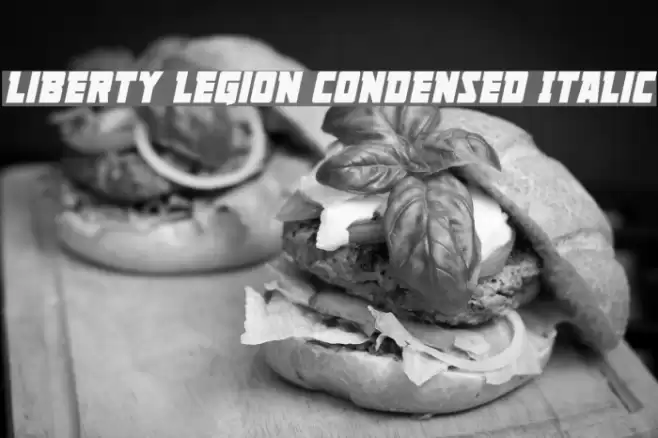 Liberty Legion Condensed Italic Font examples