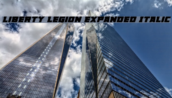 Liberty Legion Expanded Italic Font examples