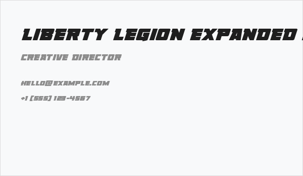 Liberty Legion Expanded Italic Business Card