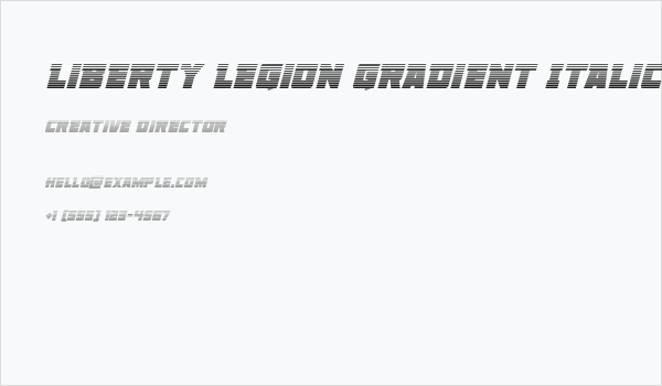 Liberty Legion Gradient Italic Business Card