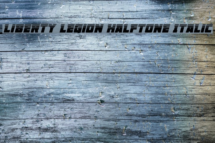 Liberty Legion Halftone Italic Font examples