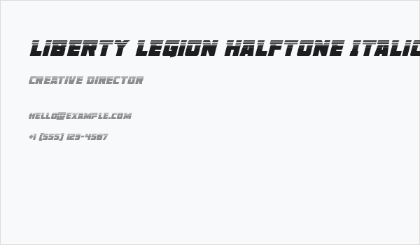 Liberty Legion Halftone Italic Business Card