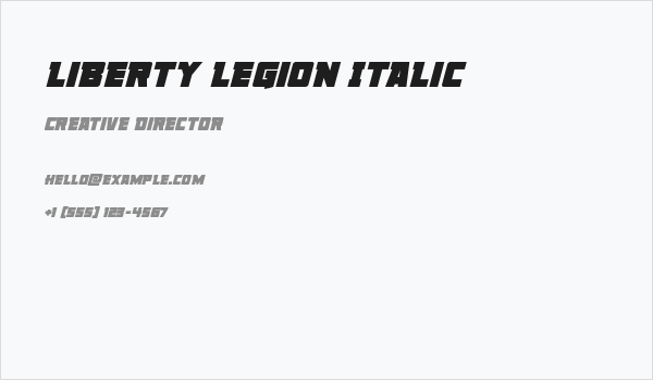 Liberty Legion Italic Business Card