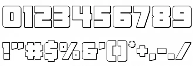 Liberty Legion Outline Font OTHER CHARS