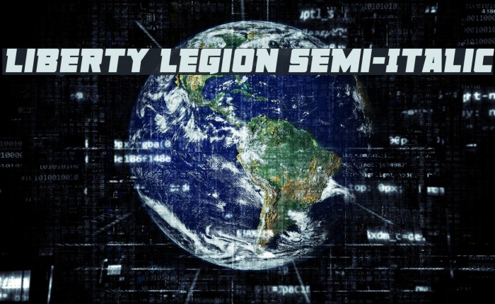 Liberty Legion Semi-Italic Font examples