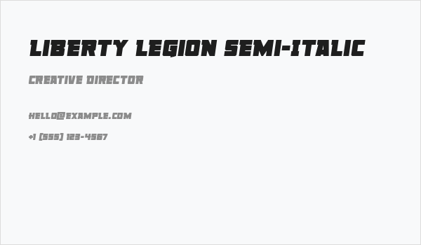 Liberty Legion Semi-Italic Business Card