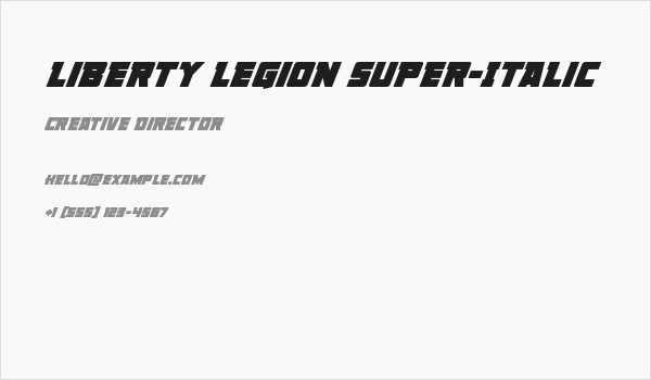 Liberty Legion Super-Italic Business Card