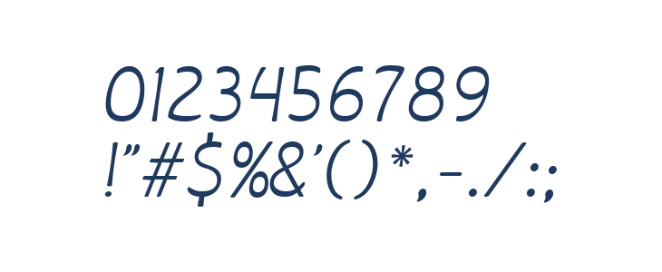 Libiamo ExtraLight Italic Other Characters