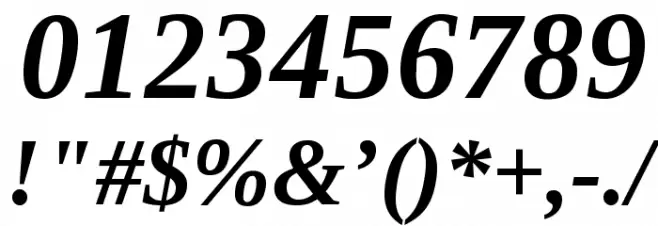 LibraSerifModern-BoldItalic Font OTHER CHARS
