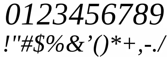 LibraSerifModern-Italic Font OTHER CHARS