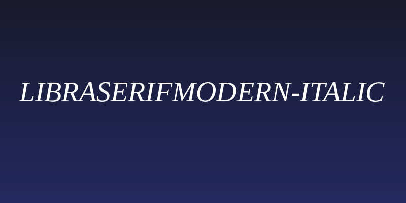 LibraSerifModern-Italic Social Header