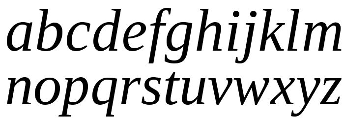 LibraSerifModern-Italic Font LOWERCASE