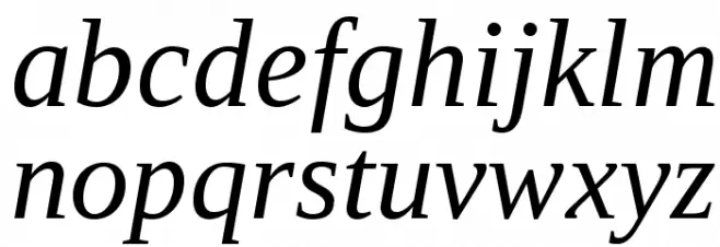 LibraSerifModern-Italic Schriftart Kleinbuchstaben