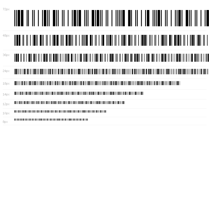 Libre Barcode 39 Extended Regular Waterfall