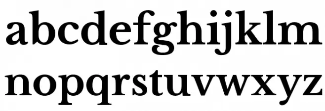 Libre Baskerville Bold Schriftart Kleinbuchstaben