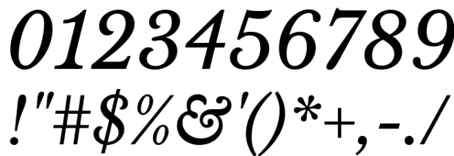Libre Baskerville Italic Font OTHER CHARS