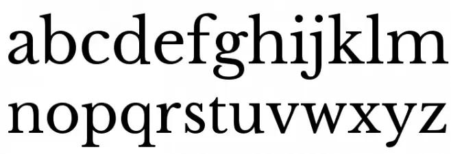 Libre Baskerville Schriftart Kleinbuchstaben
