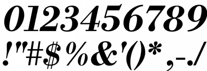 Libre Bodoni Bold Italic Font OTHER CHARS