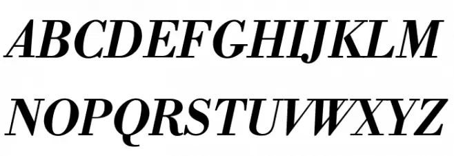 Libre Bodoni Bold Italic フォント 大文字