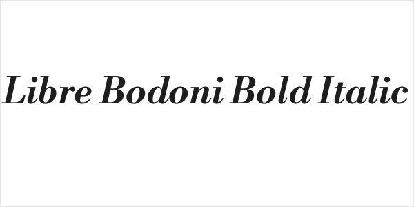 Libre Bodoni Bold Italic Logo