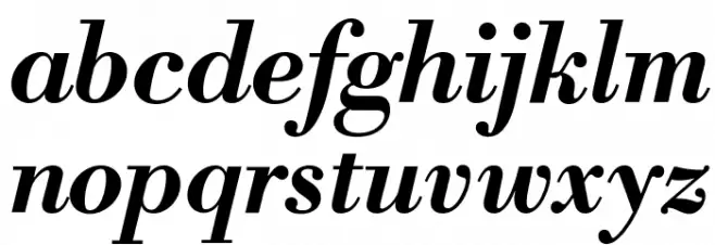 Libre Bodoni Bold Italic خط أحرف صغيرة