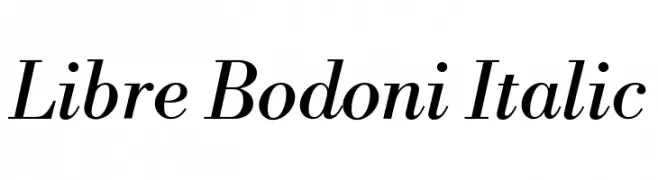 Libre Bodoni Italic  नि: शुल्क फ़ॉन्ट्स डाउनलोड