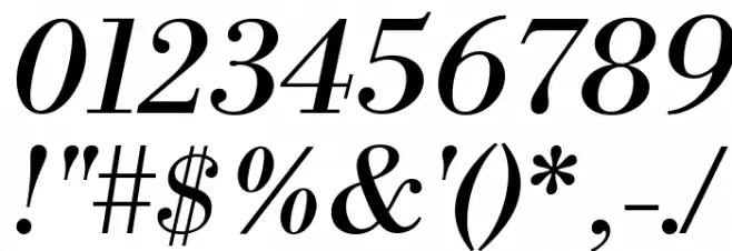 Libre Bodoni Italic Font OTHER CHARS