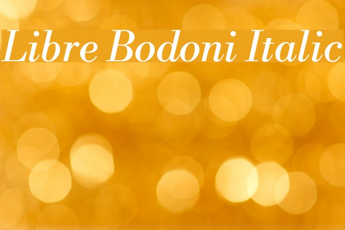 Libre Bodoni Italic Font examples