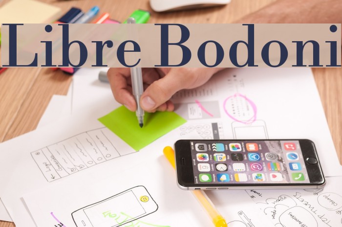 Libre Bodoni Schriftart examples