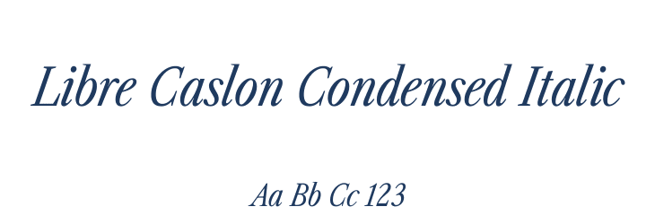Libre Caslon Condensed Italic Font Preview