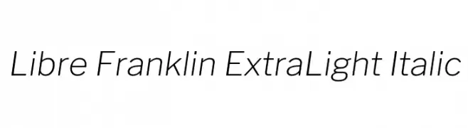 Libre Franklin ExtraLight Italic  Frei Schriftart Herunterladen