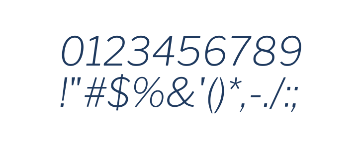 Libre Franklin ExtraLight Italic Other Characters