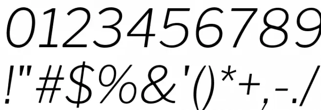 Libre Franklin ExtraLight Italic Font OTHER CHARS