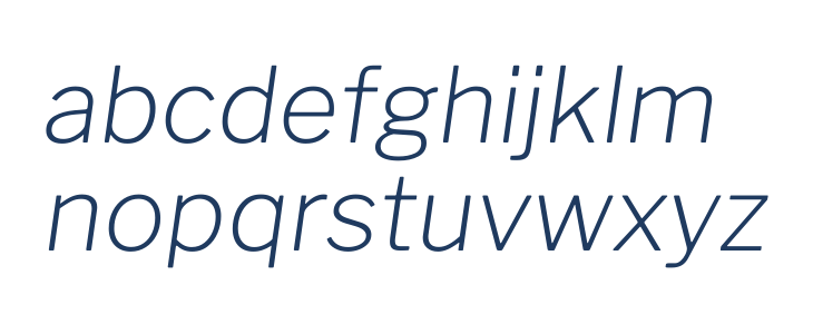 Libre Franklin ExtraLight Italic Lowercase