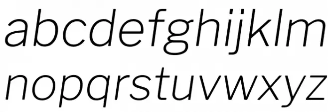 Libre Franklin ExtraLight Italic फ़ॉन्ट लोअरकेस