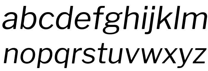 Libre Franklin Italic Font LOWERCASE