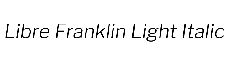 Libre Franklin Light Italic Font