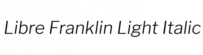 Libre Franklin Light Italic  Frei Schriftart Herunterladen