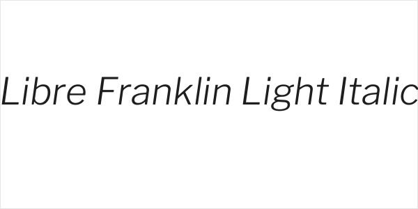 Libre Franklin Light Italic Logo