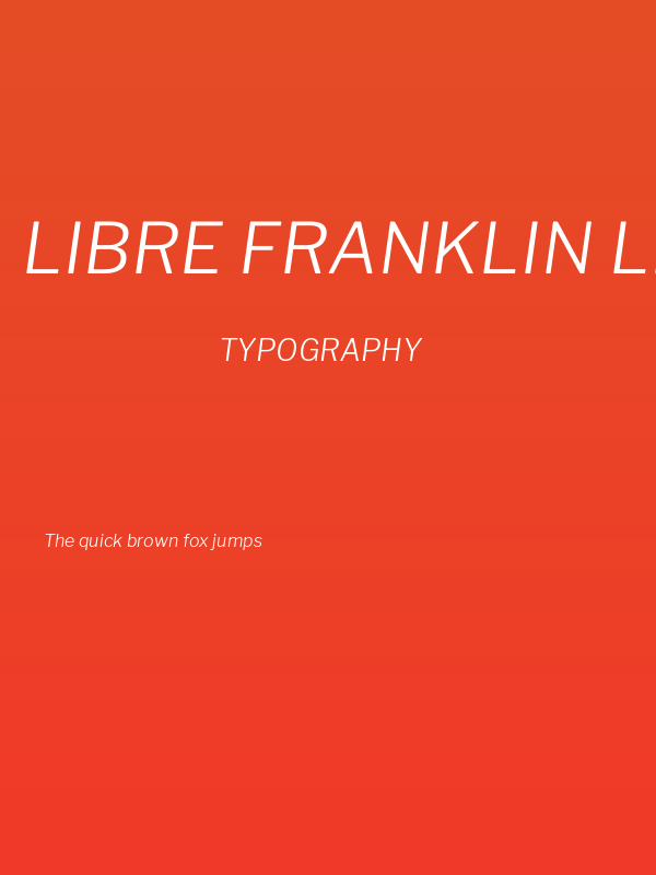 Libre Franklin Light Italic Poster